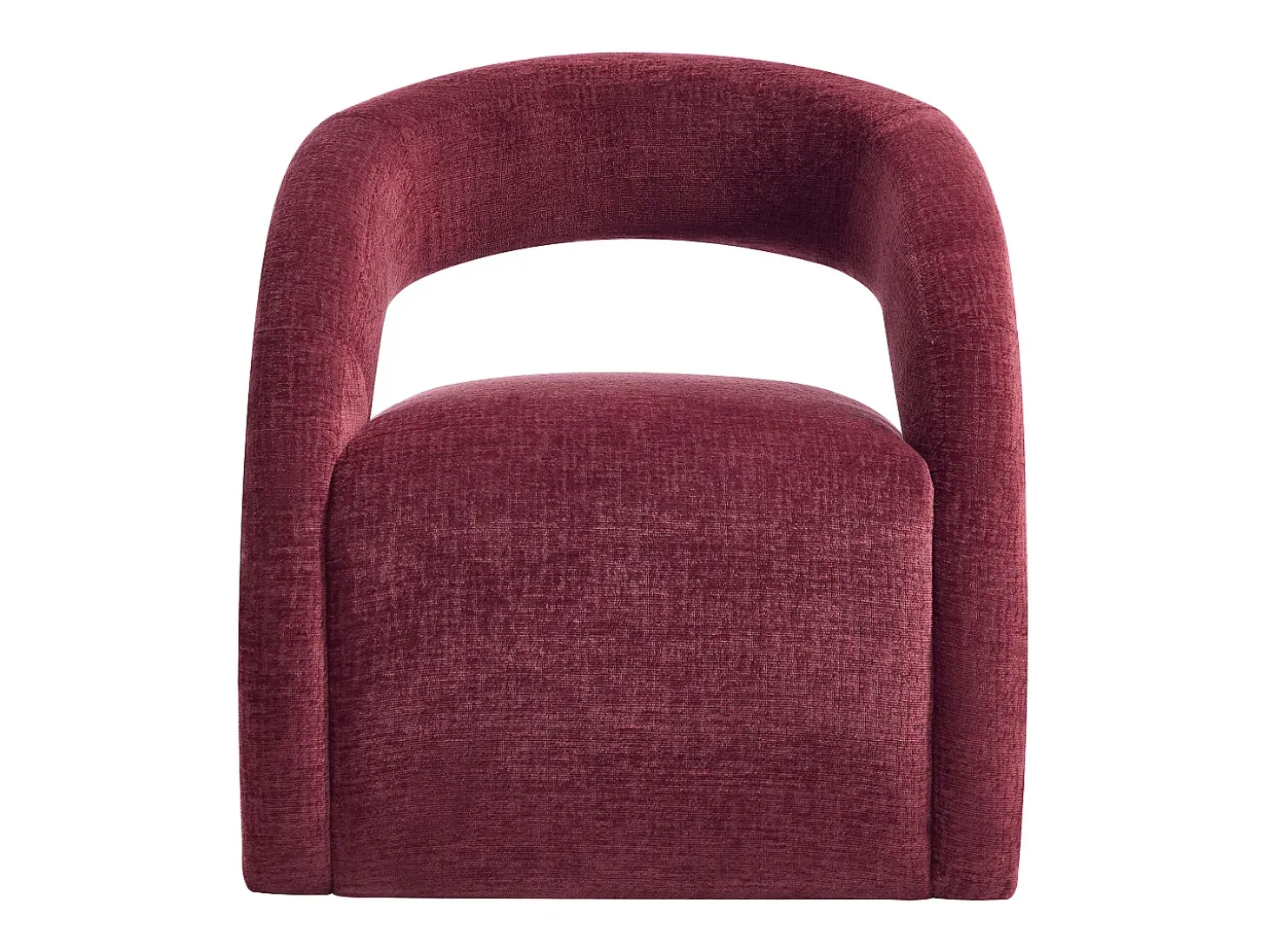 Sillón en chenilla color burdeos LUCIOTA