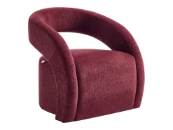 Sillón en chenilla color burdeos LUCIOTA