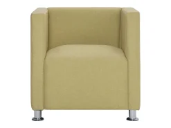 Sillón en forma de cubo de tela verde