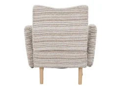 Sillón en tejido bouclé caqui - Patas de madera - Para salones, dormitorios y oficinas
