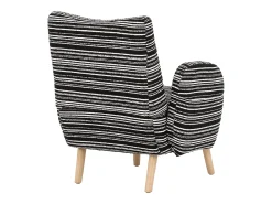 Sillón en tejido bouclé negro - Patas de madera - Para salones, dormitorios y oficinas