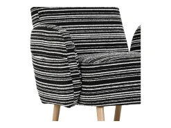 Sillón en tejido bouclé negro - Patas de madera - Para salones, dormitorios y oficinas