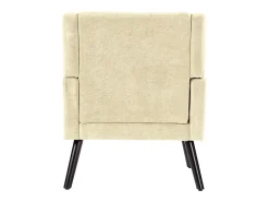 Sillón en tejido de lino beige con patas de madera