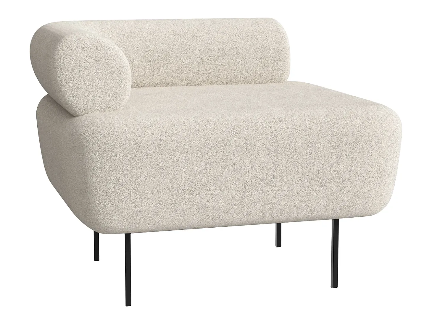 Sillón en tela bouclé color blanco roto DORIGO