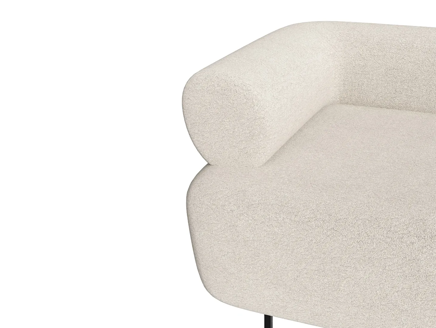 Sillón en tela bouclé color blanco roto DORIGO