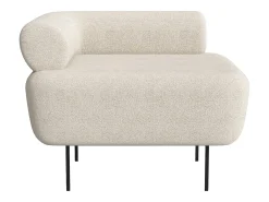 Sillón en tela bouclé color blanco roto DORIGO