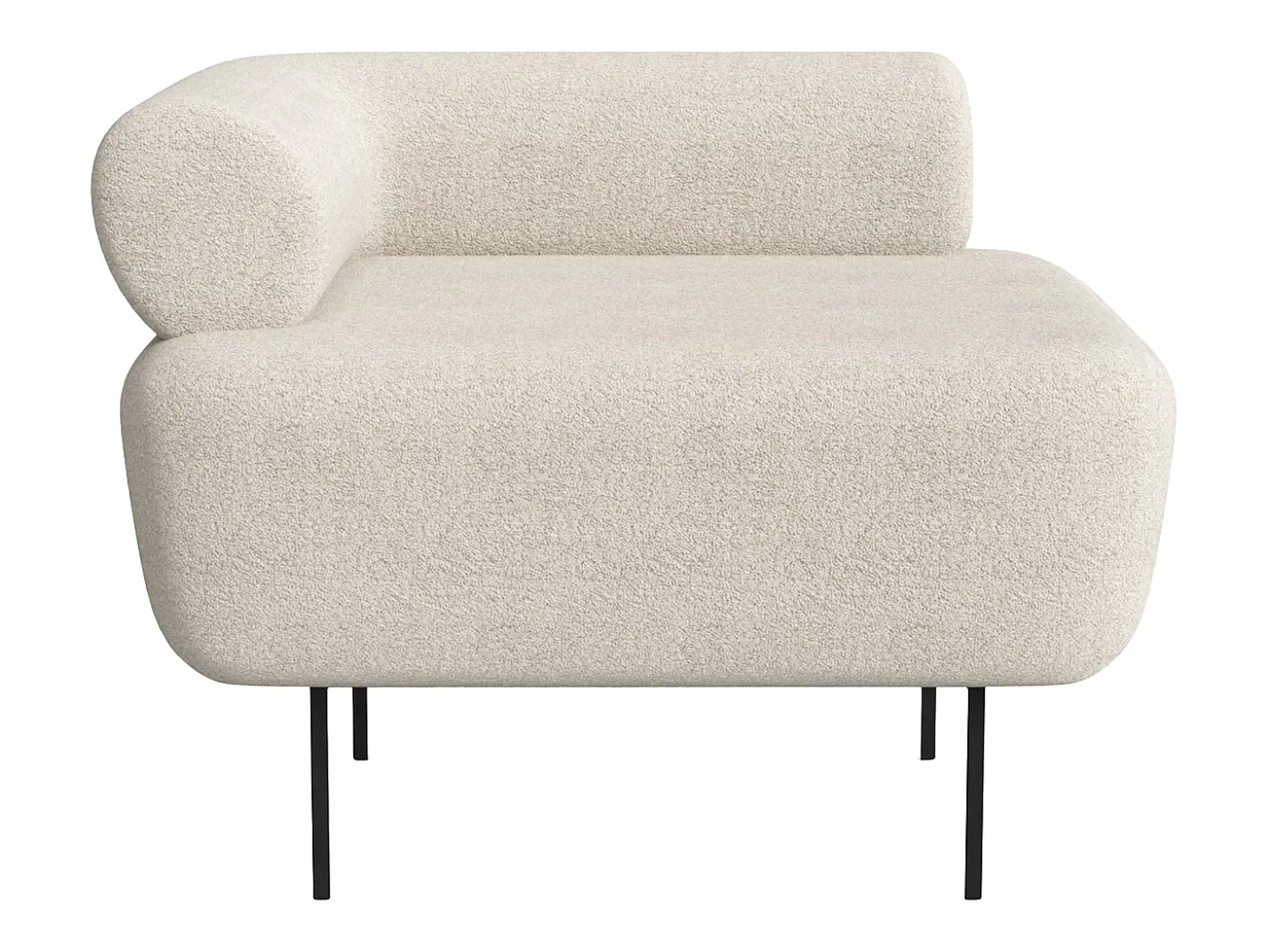 Sillón en tela bouclé color blanco roto DORIGO