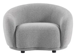 Sillón en tela bouclé gris BOVANA de Pascal Morabito