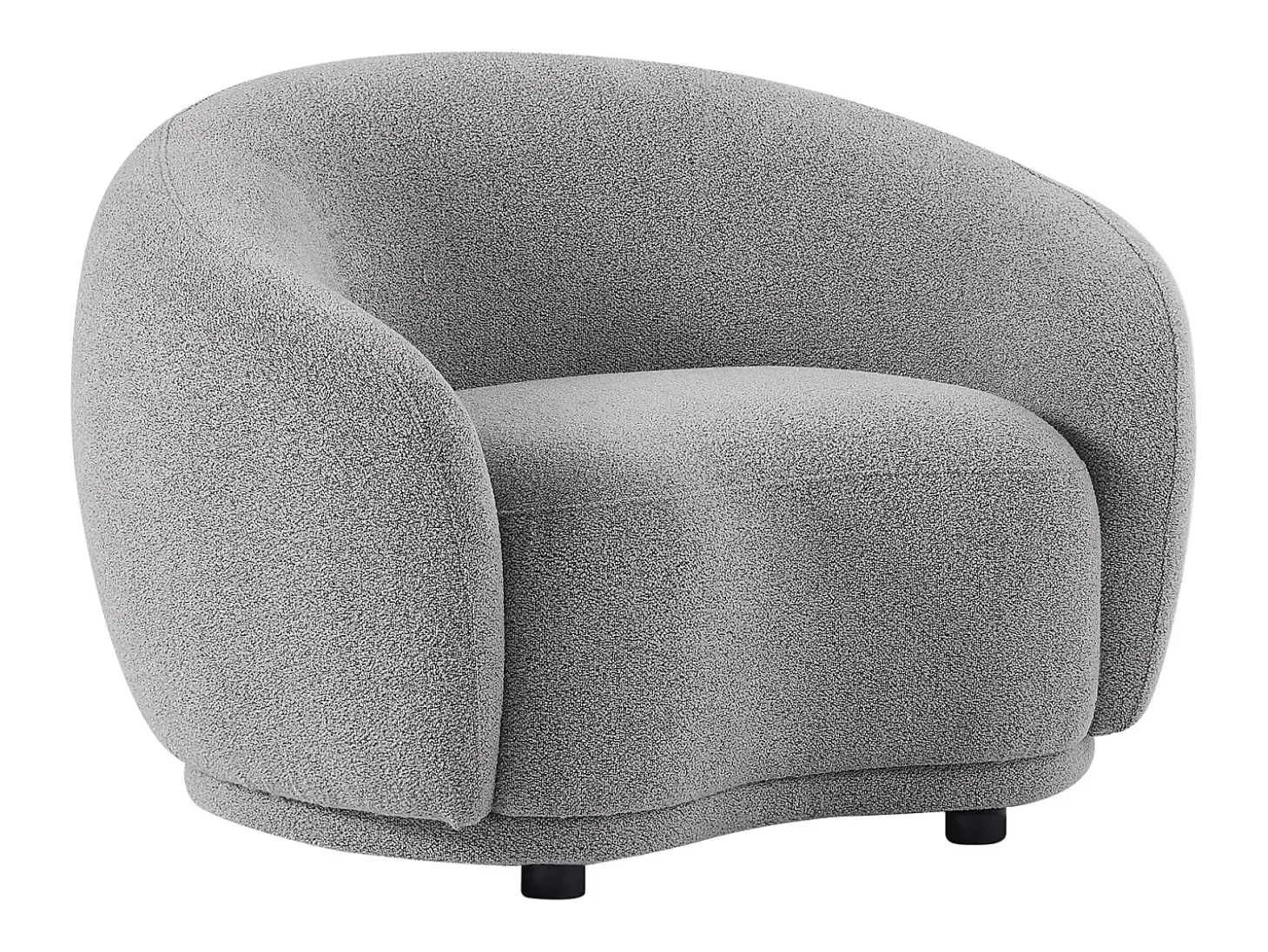 Sillón en tela bouclé gris BOVANA de Pascal Morabito