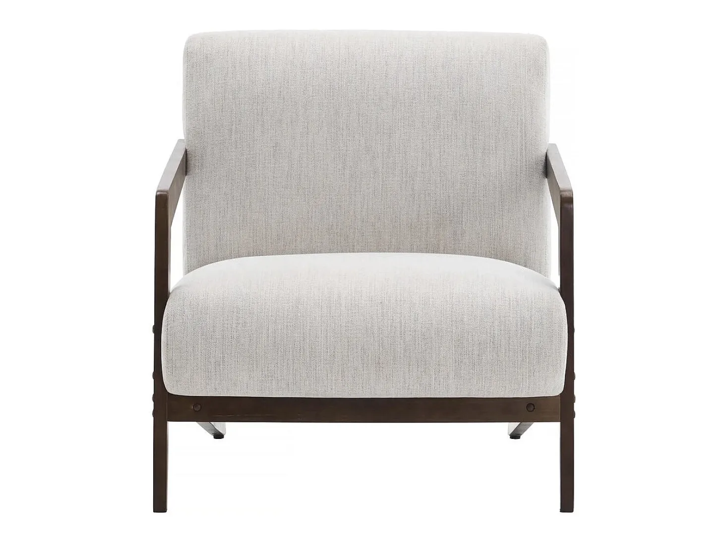 Sillón escandinavo de interior en madera y tela "Lena" - Beige