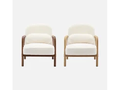 Sillón escandinavo de madera de hevea teñida