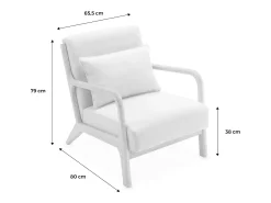 Sillón escandinavo de terciopelo y madera de hevea azul
