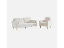 Sillón estilo escandinavo de borreguito crema