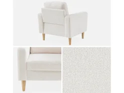 Sillón estilo escandinavo de borreguito crema