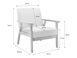 Sillón estilo escandinavo de madera y tela gris oscuro