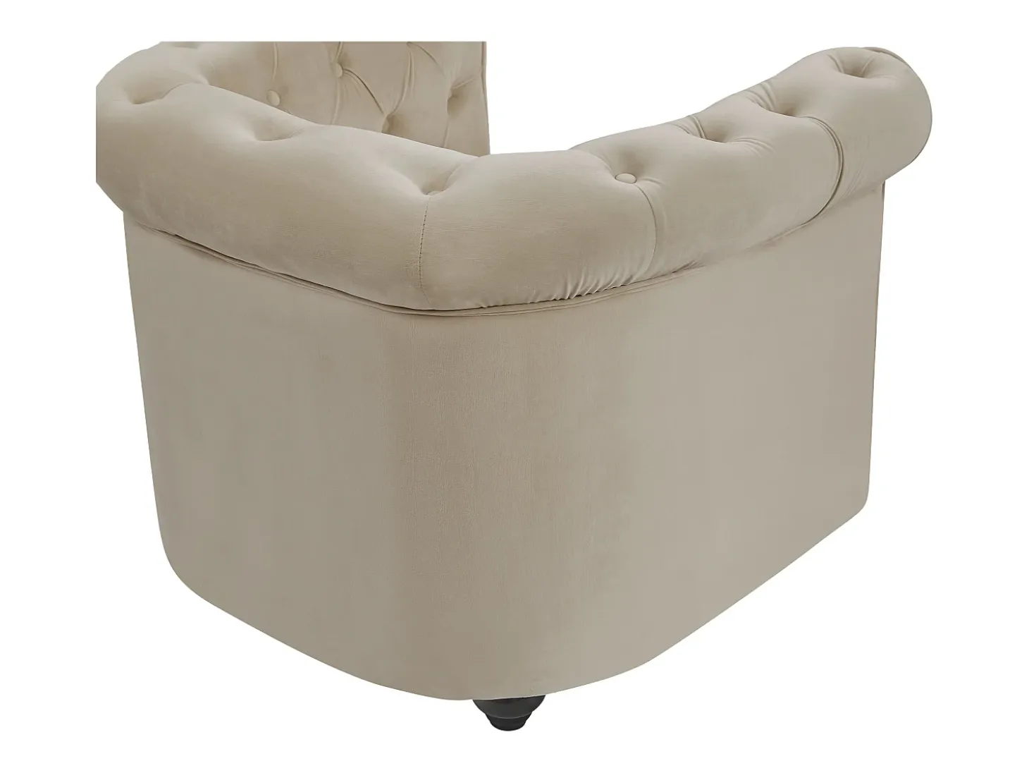 Sillón fijo de terciopelo color beige CHESTERFIELD