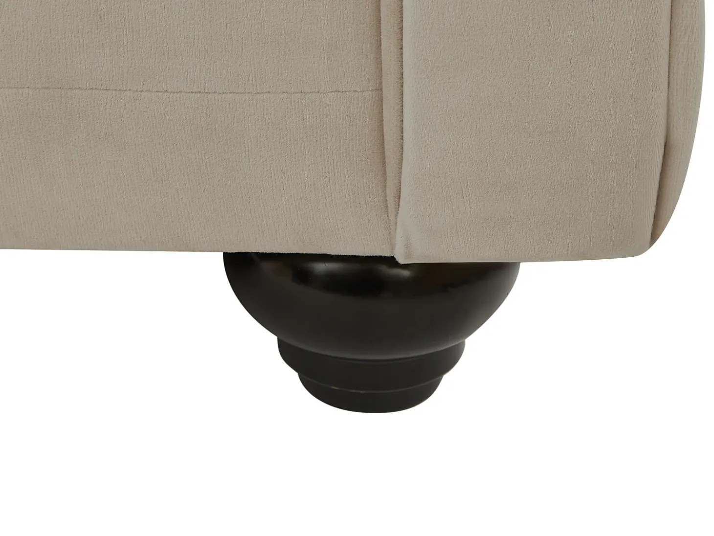 Sillón fijo de terciopelo color beige CHESTERFIELD