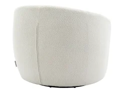 Sillón giratorio de bouclé blanco VEREIDE