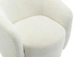 Sillón giratorio de bouclé blanco VEREIDE
