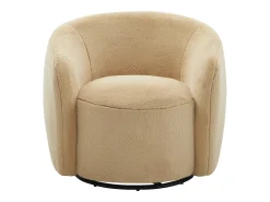 Sillón giratorio de piel sintética color topo VEREIDE