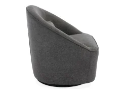 Sillón giratorio de tela 360º con cojín gris oscuro