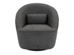 Sillón giratorio de tela 360º con cojín gris oscuro