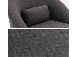 Sillón giratorio de tela 360º con cojín gris oscuro