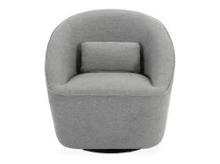 Sillón giratorio de tela 360º con cojín gris claro