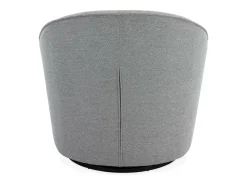 Sillón giratorio de tela 360º con cojín gris claro