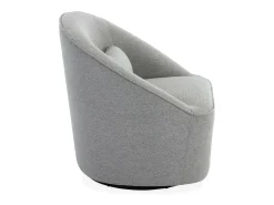 Sillón giratorio de tela 360º con cojín gris claro