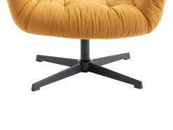 Sillón giratorio de tela amarilla estilo vintage OPHELIE