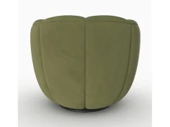 Sillón giratorio de terciopelo verde oliva oscuro - Ysé
