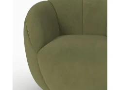 Sillón giratorio de terciopelo verde oliva oscuro - Ysé