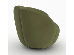 Sillón giratorio de terciopelo verde oliva oscuro - Ysé