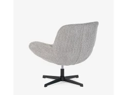 Sillón giratorio elegante de tela bouclé para sala salón y despacho Lehm - Gris