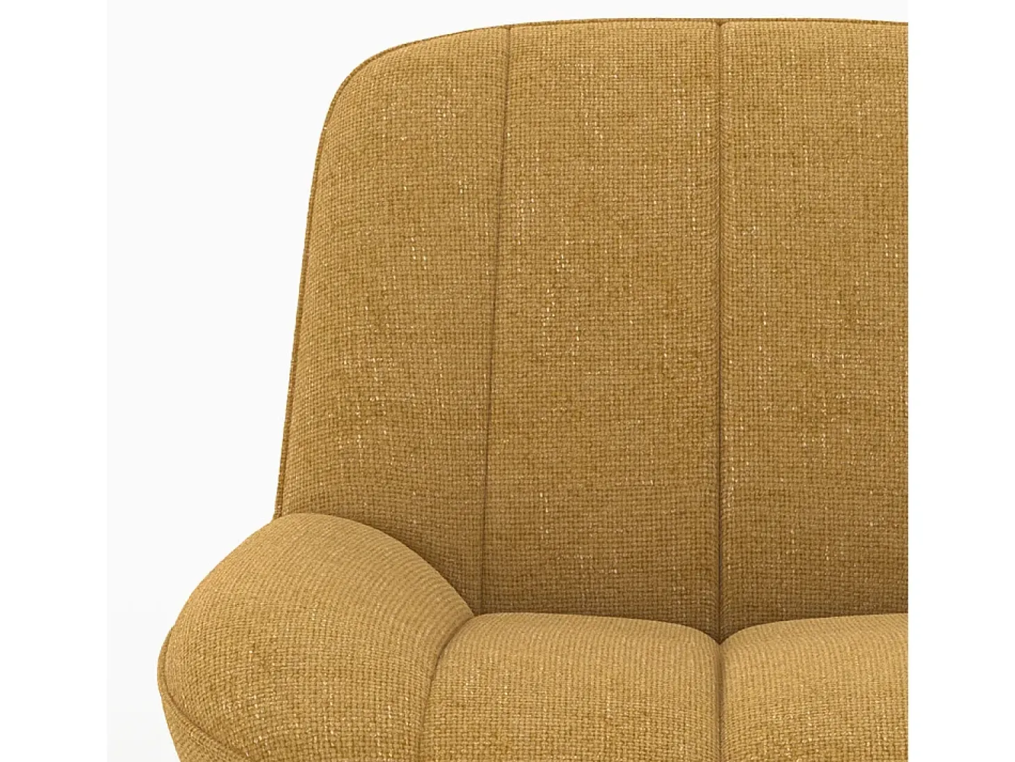 Sillón giratorio en tejido efecto terciopelo amarillo mostaza - Elvis