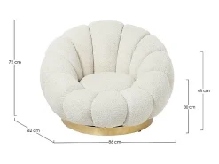 Sillón giratorio en tejido natural efecto bouclé - FLOREL