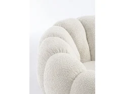 Sillón giratorio en tejido natural efecto bouclé - FLOREL