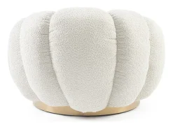 Sillón giratorio en tejido natural efecto bouclé - FLOREL