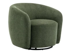 Sillón giratorio en tejido texturado caqui VEREIDE