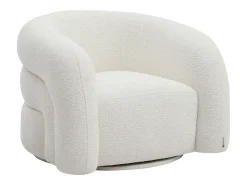 Sillón giratorio en tela bouclé blanco LAPIOTA de Maison Céphy