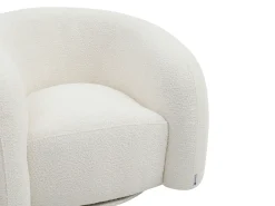 Sillón giratorio en tela bouclé blanco LAPIOTA de Maison Céphy