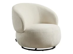 Sillón giratorio en tela texturizada color beige LACAZO
