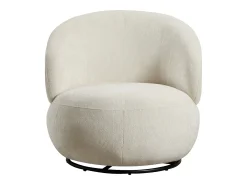 Sillón giratorio en tela texturizada color beige LACAZO