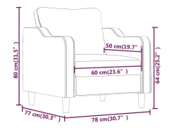 Sillón Gris Claro 60 cm Tela