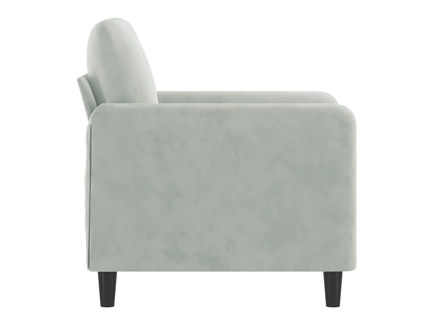Sillón Gris Claro 60 cm Terciopelo