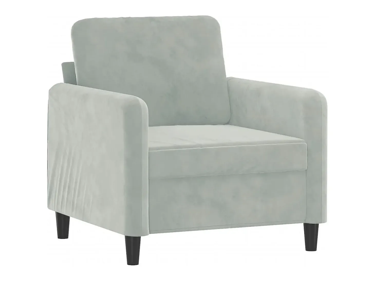 Sillón Gris Claro 60 cm Terciopelo
