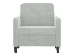 Sillón Gris Claro 60 cm Terciopelo