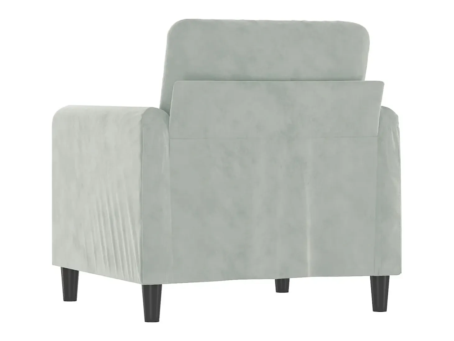 Sillón Gris Claro 60 cm Terciopelo