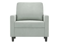 Sillón Gris Claro 60 cm Terciopelo